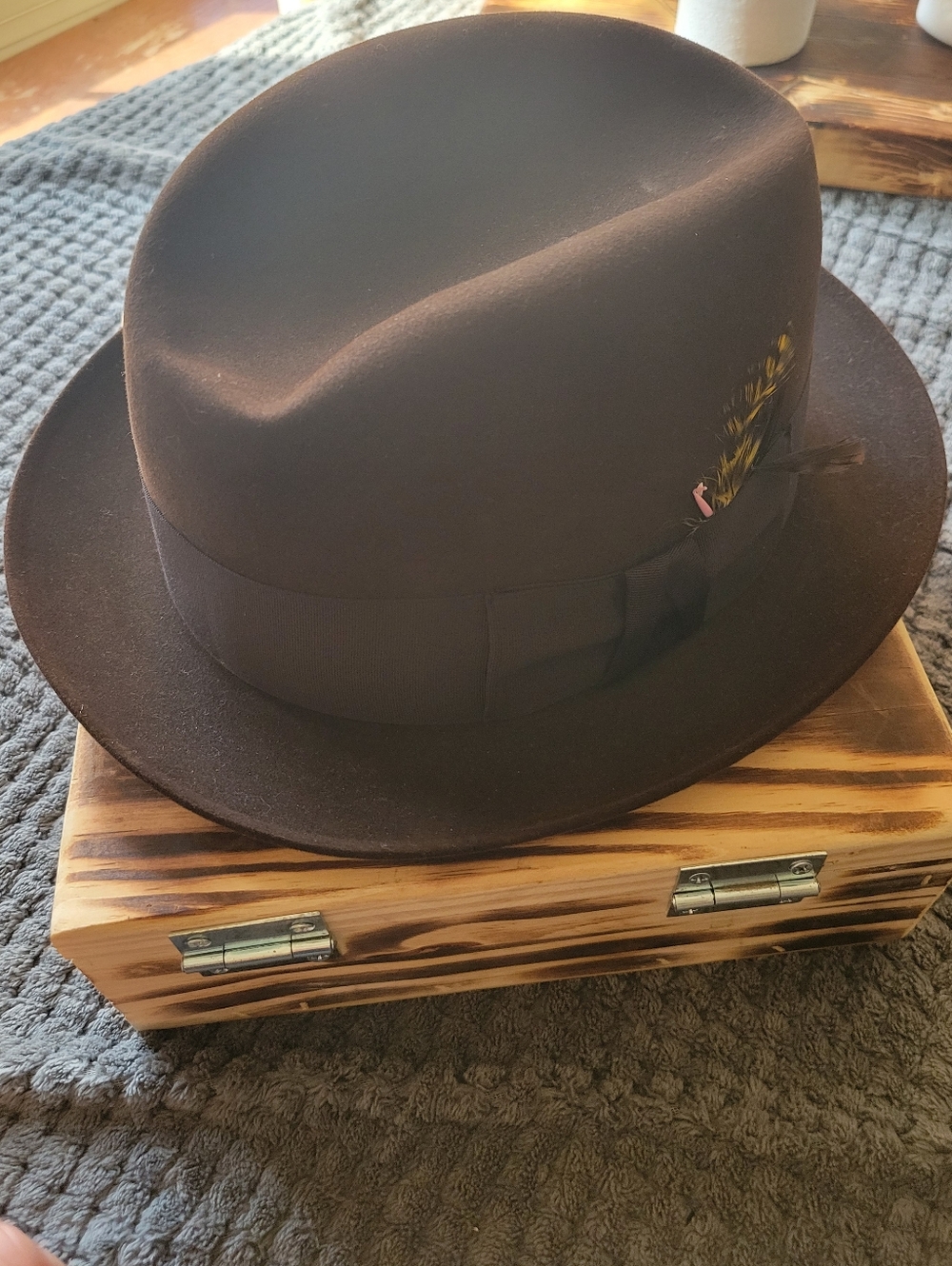1950s 1960s Resistol Fedora Hat 5 X Beaver Mens Sz 7 1/8  Vintage